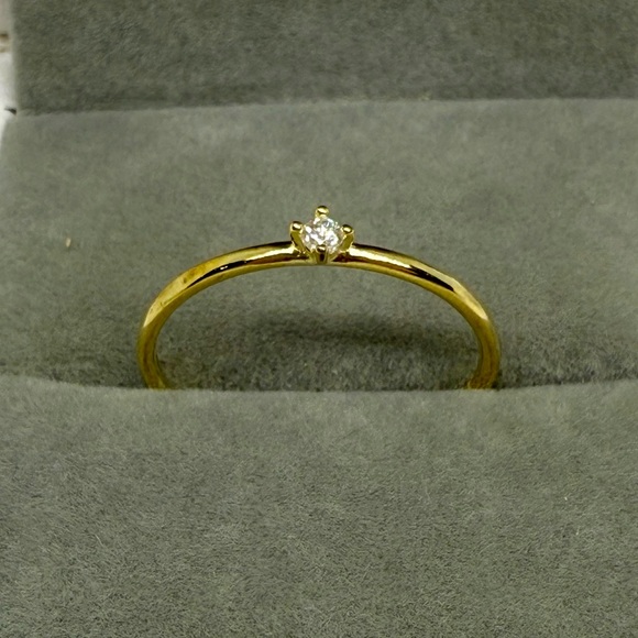 Jewelry - NWT Gold-Plated Sterling Silver & 0.036ct Moissanite Twinkle Ring, Size 7